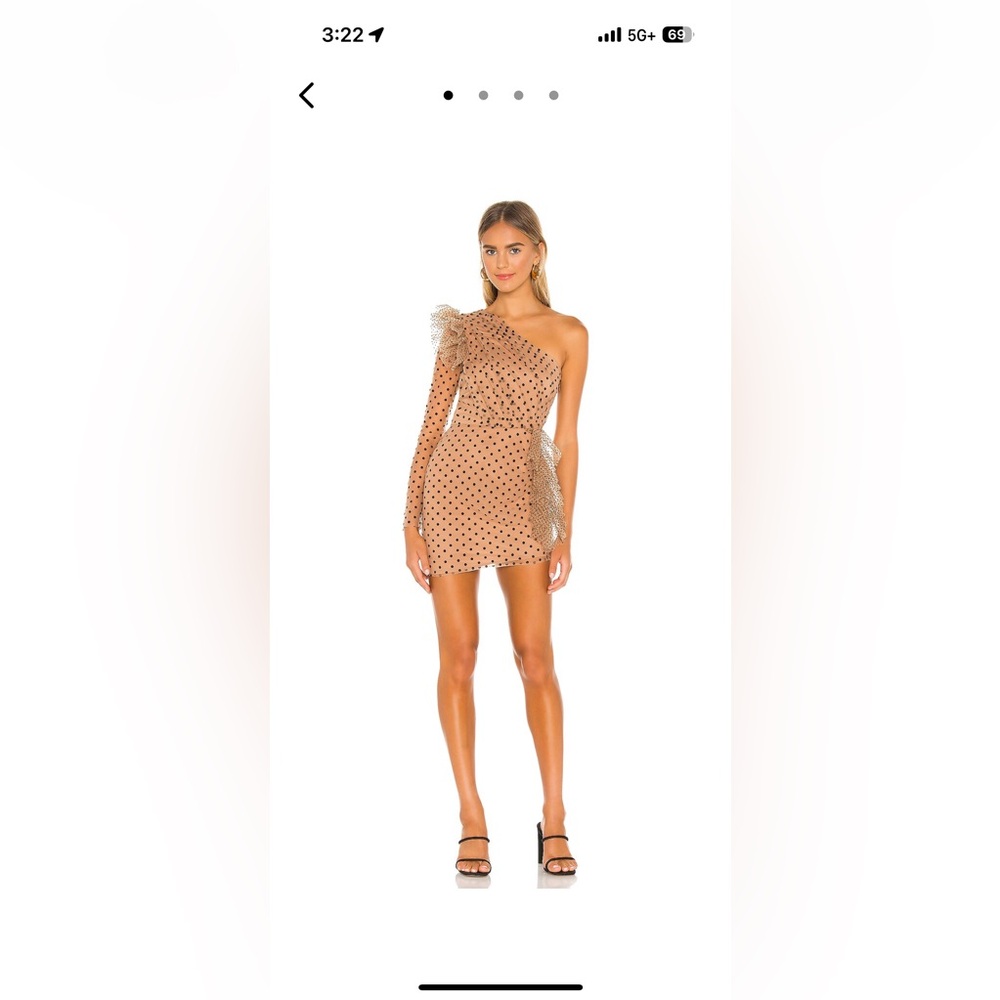 One-Shoulder Polka Dot Dress